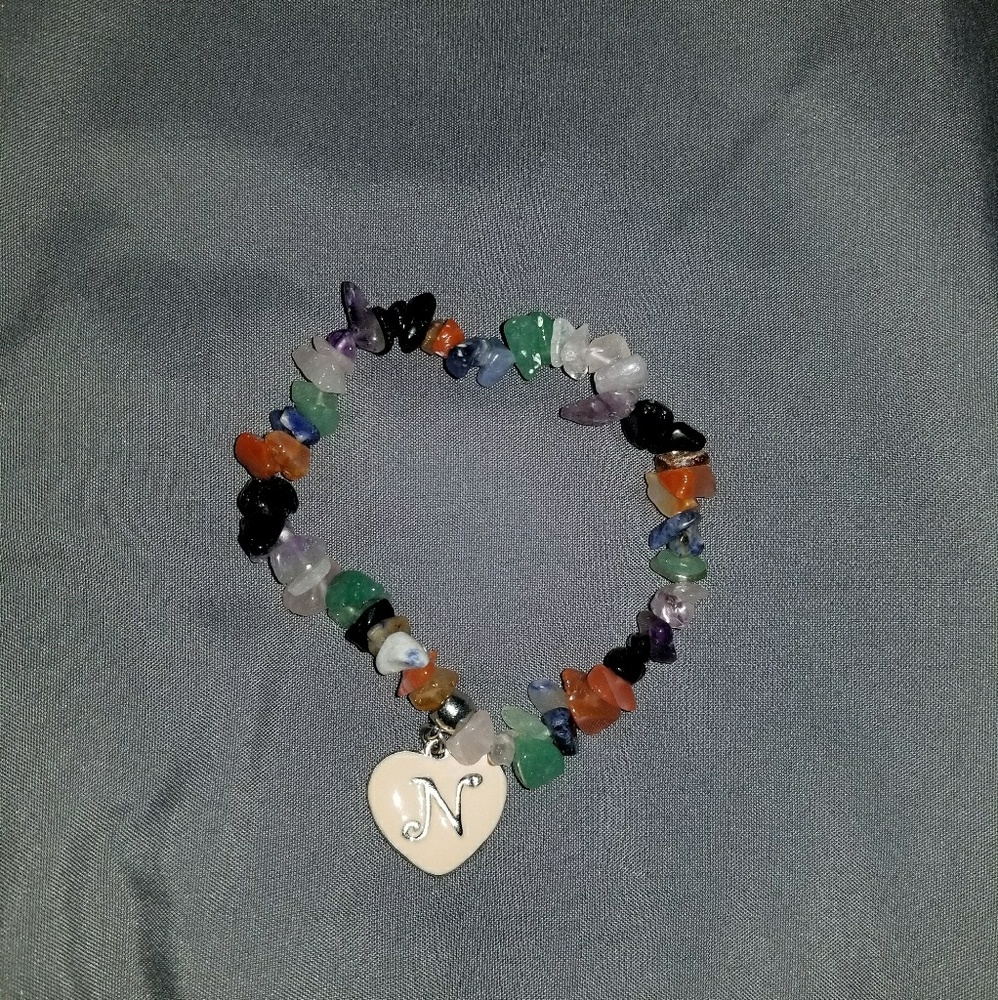 Rock bracelet with letter N